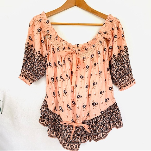 Spell & The Gypsy “Lionheart” Off Shoulder Top In Pink - Picture 4 of 9